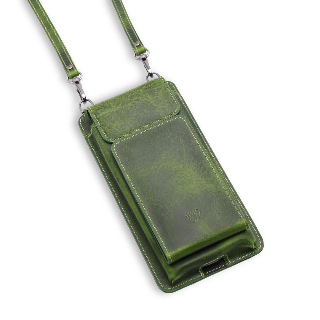 Neck Strap El Yapımı Hakiki Deri iPhone 12 Pro Kılıfı