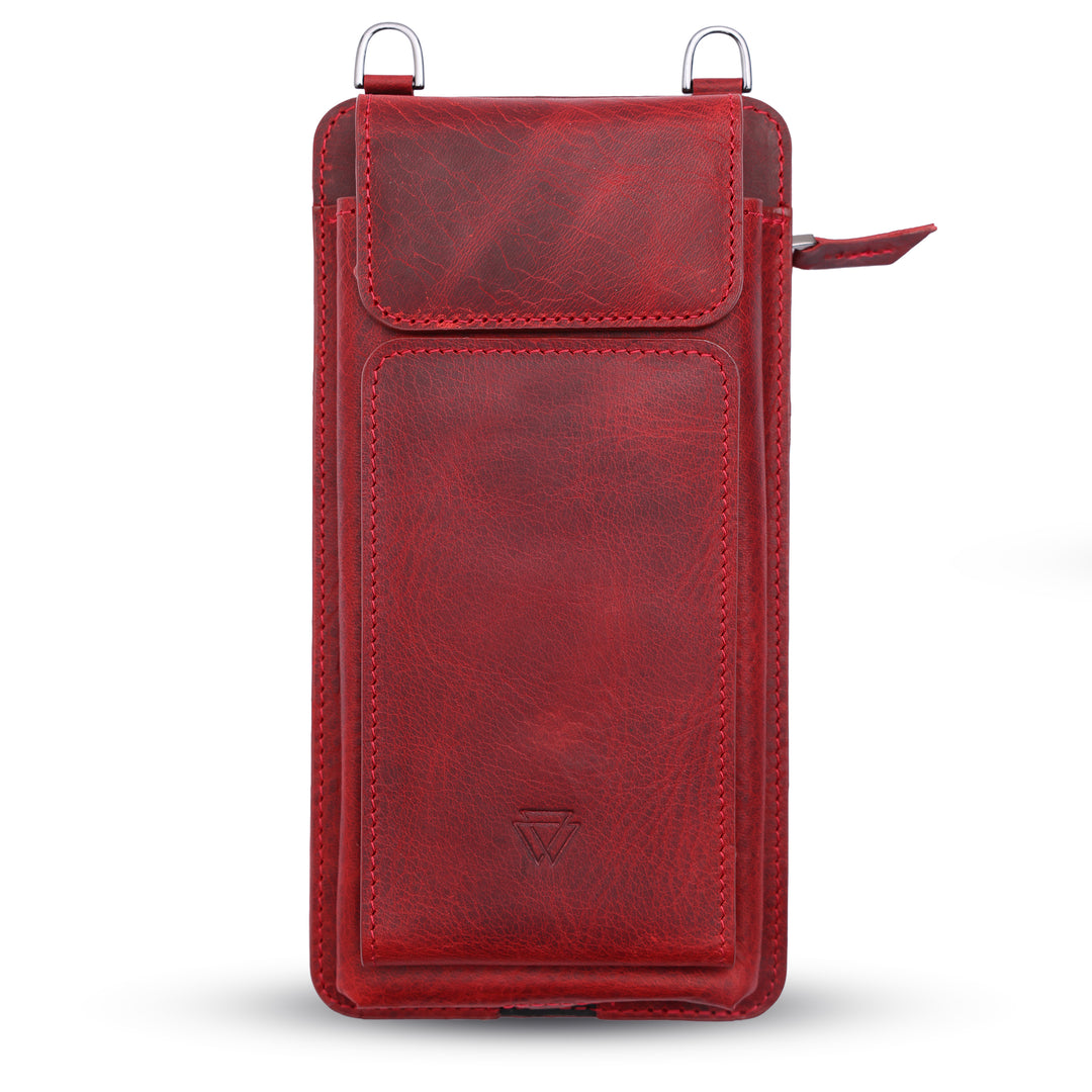 Neck Strap El Yapımı Hakiki Deri iPhone 12 Pro Kılıfı