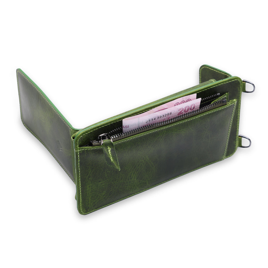 Neck Strap El Yapımı Hakiki Deri iPhone 12 Pro Kılıfı