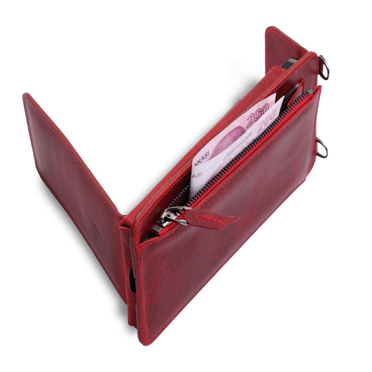 Neck Strap El Yapımı Hakiki Deri iPhone 12 Pro Kılıfı