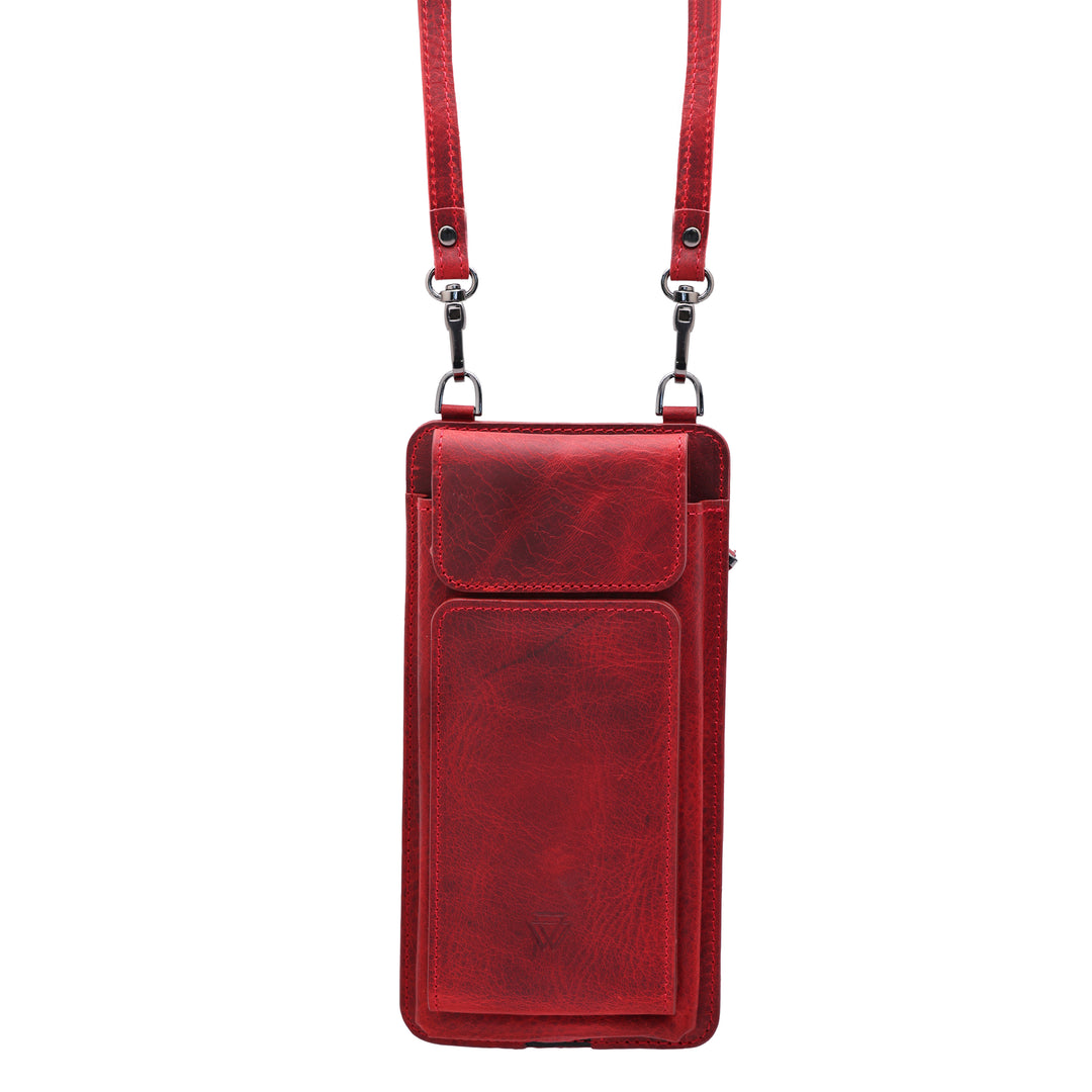 Neck Strap El Yapımı Hakiki Deri iPhone 12 Pro Kılıfı