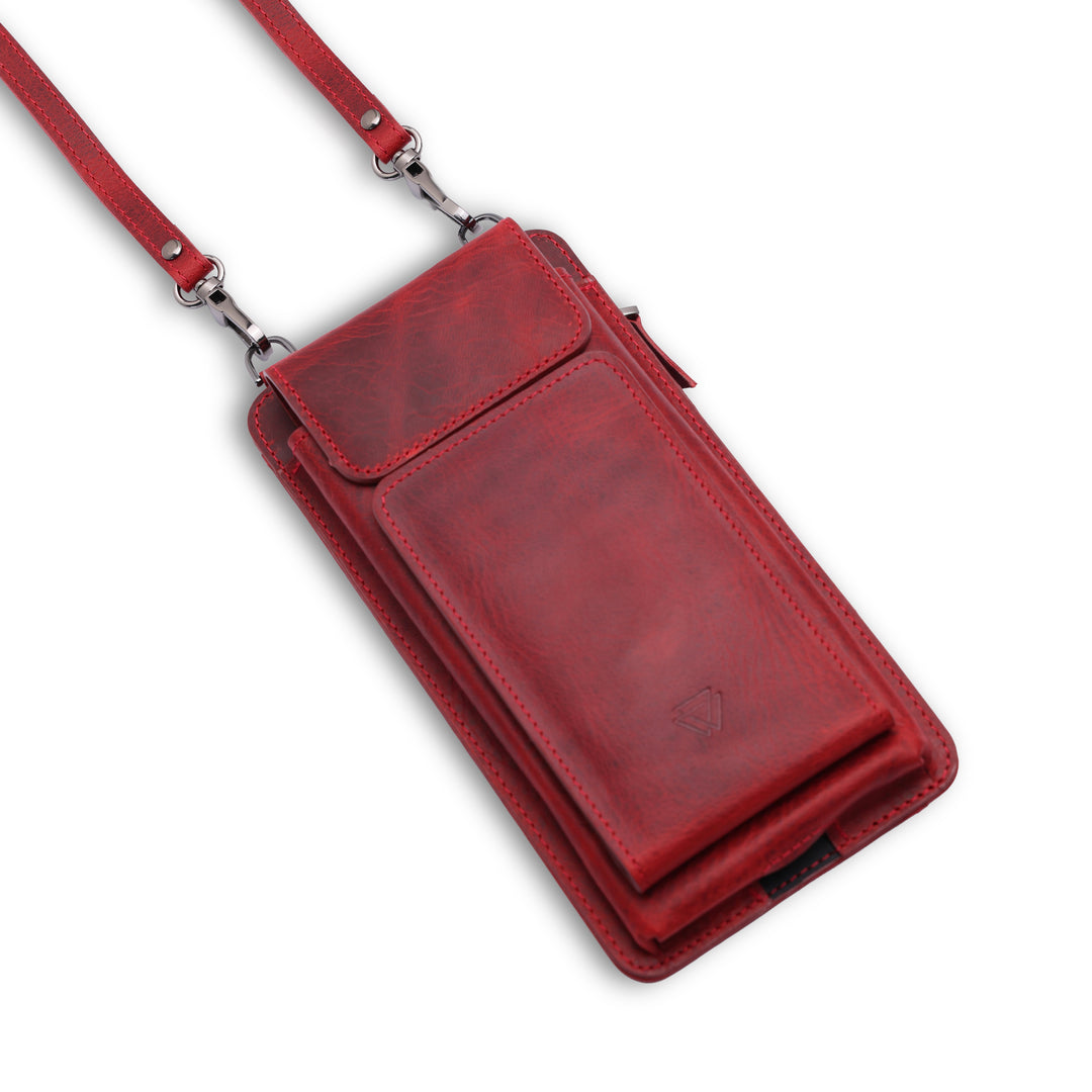 Neck Strap El Yapımı Hakiki Deri iPhone 12 Pro Kılıfı