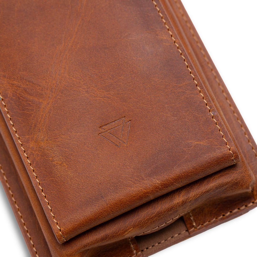 Boyun Askılı Cüzdanlı El Yapımı Hakiki Deri Telefon Kılıfı