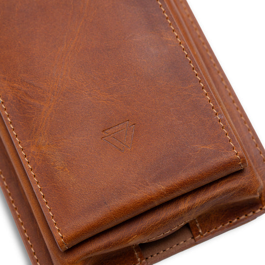 Boyun Askılı Cüzdanlı El Yapımı Hakiki Deri Telefon Kılıfı