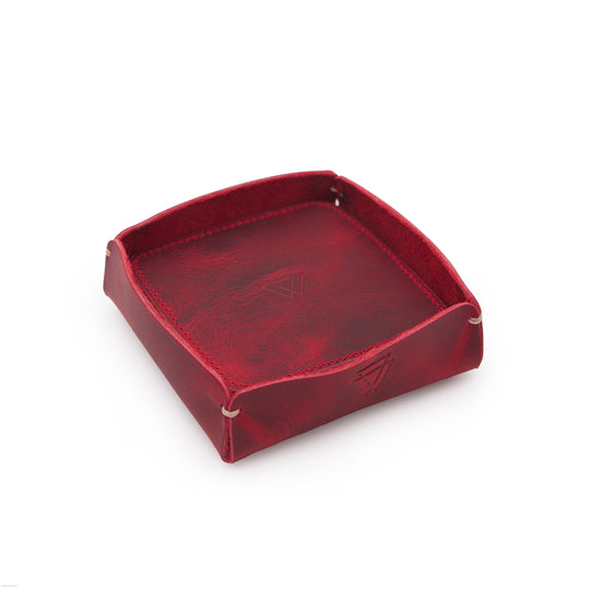 El Yapımı Hakiki Deri 2 Adet Bardak Altlığı + 1 Adet Tepsi