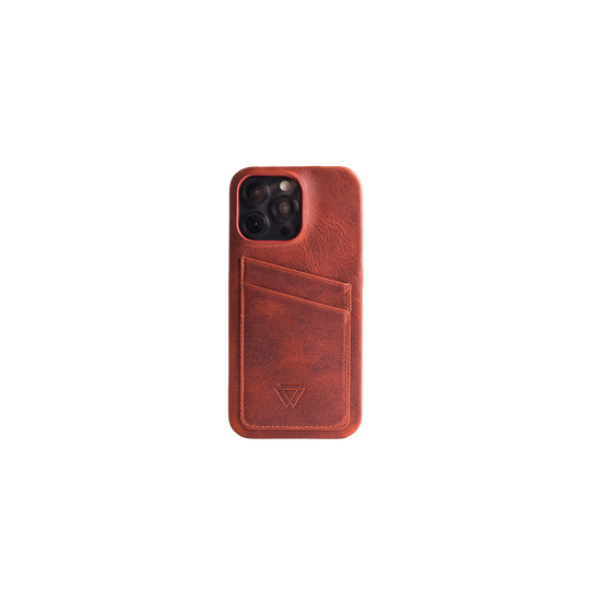 Full Wrap C.C. El Yapımı Hakiki Deri iPhone 15 Pro Max Kılıfı