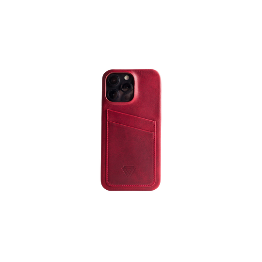 Full Wrap C.C. El Yapımı Hakiki Deri iPhone 15 Pro Max Kılıfı