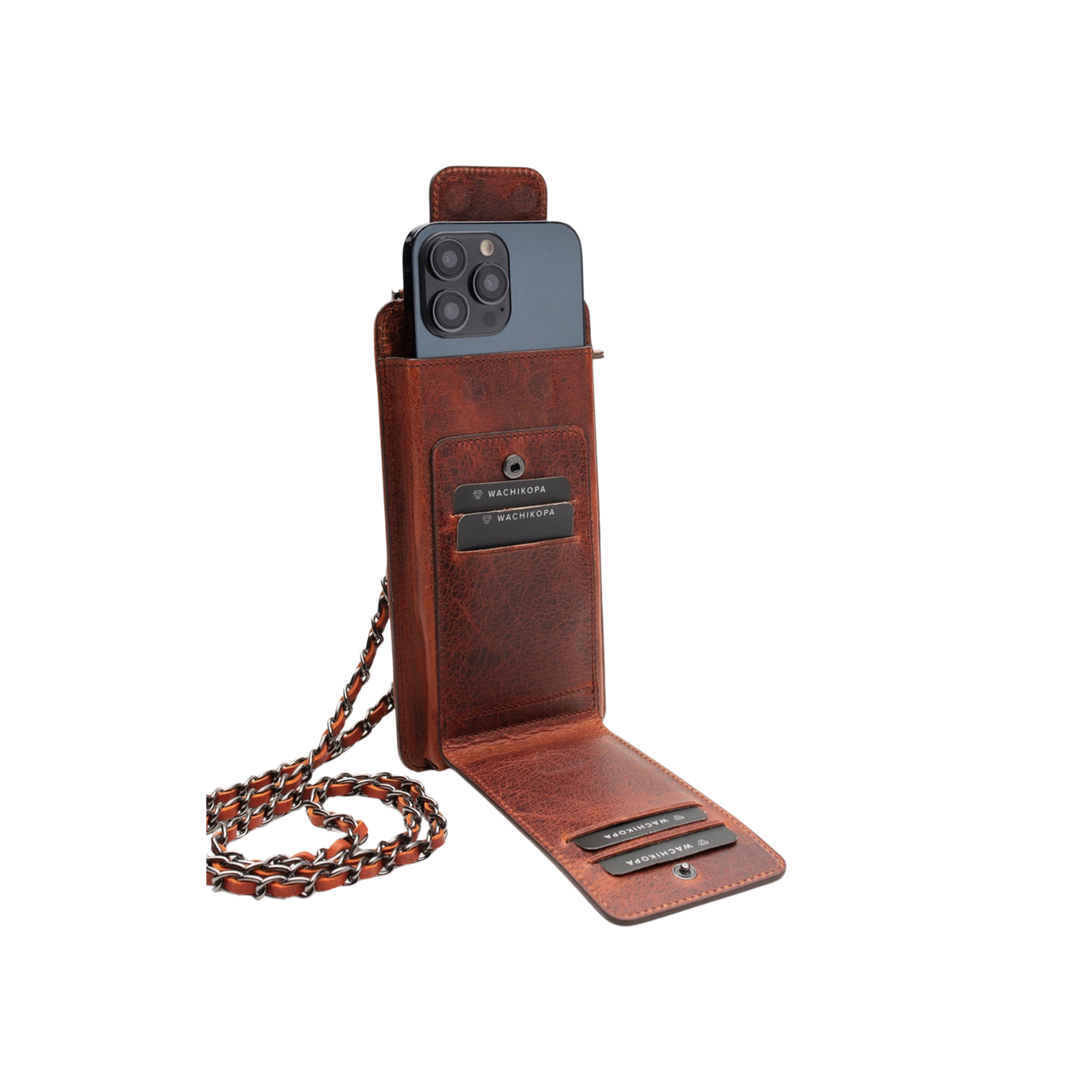 Neck Strap El Yapımı Hakiki Deri iPhone 16 Pro Max Kılıfı