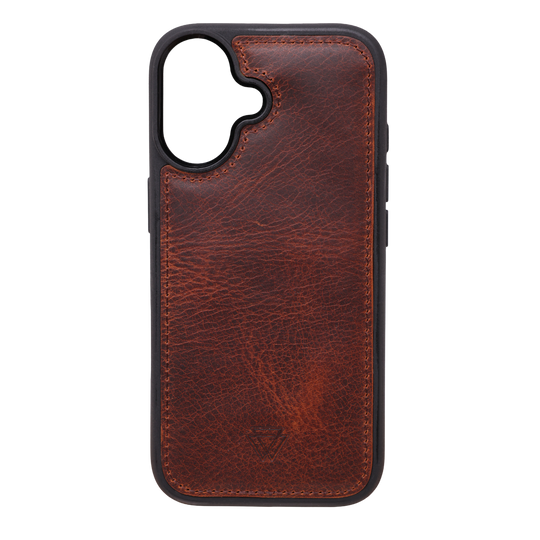 Back Cover El Yapımı Hakiki Deri iPhone 16 Plus Kılıfı