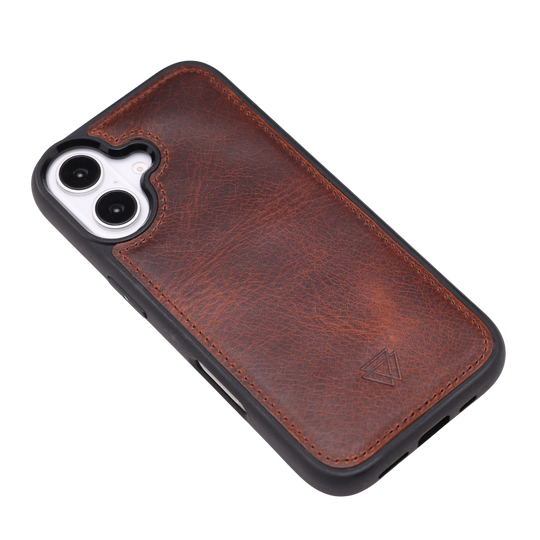 Back Cover El Yapımı Hakiki Deri iPhone 16 Plus Kılıfı