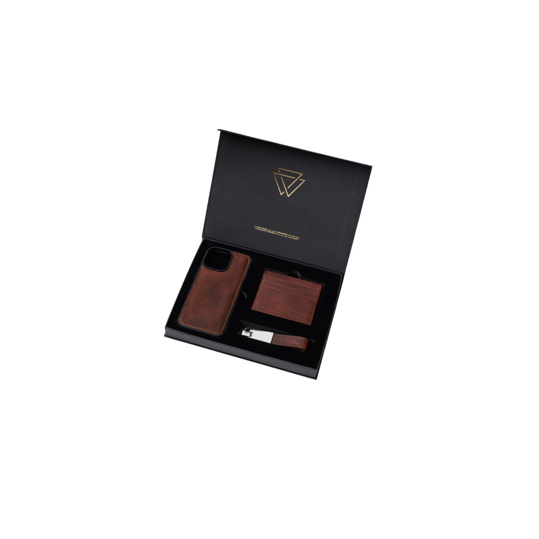 El Yapımı Hakiki Deri Klasik Hediye Seti - Back Cover