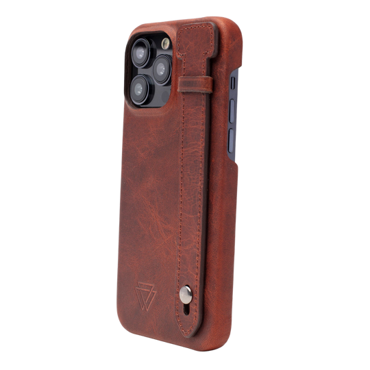 Full Wrap Holder El Yapımı Hakiki Deri iPhone 15 Kılıfı