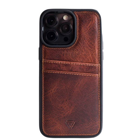 Back Cover C.C. El Yapımı Hakiki Deri iPhone 15 Kılıfı