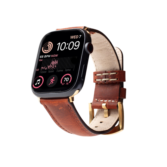 El Yapımı Hakiki Deri Apple Watch 38-40-41 mm Saat Kordonu