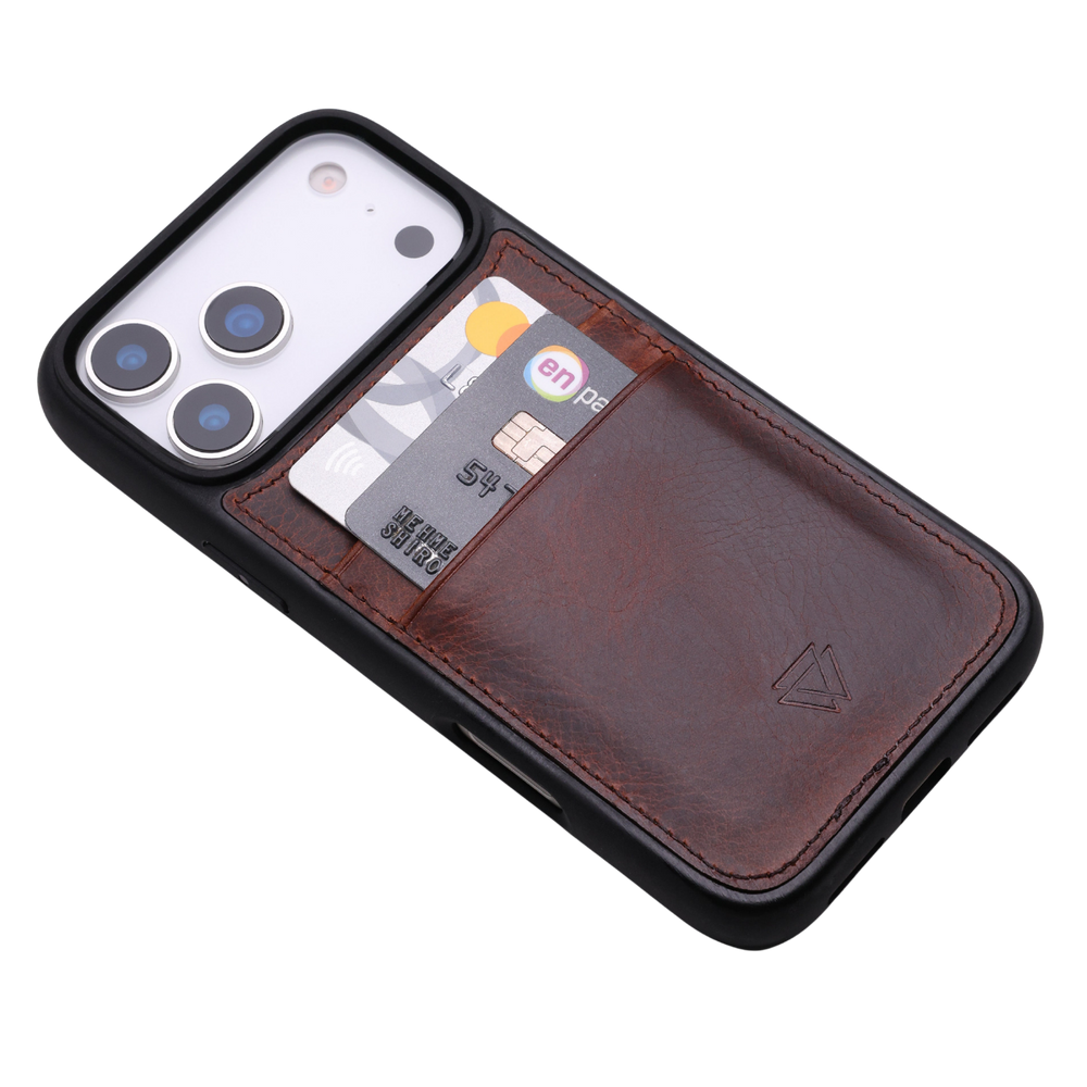 Back Cover C.C El Yapımı Hakiki Deri iPhone 17 Pro Kılıfı