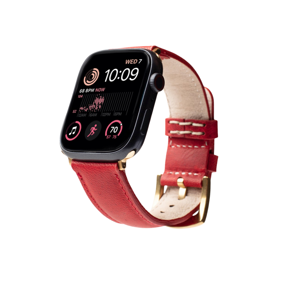 El Yapımı Hakiki Deri Apple Watch 38-40-41 mm Saat Kordonu