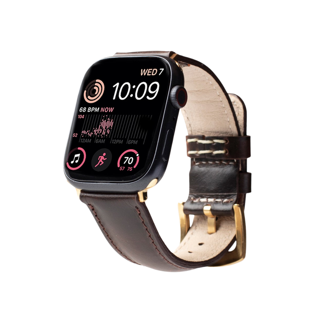 El Yapımı Hakiki Deri Apple Watch 38-40-41 mm Saat Kordonu