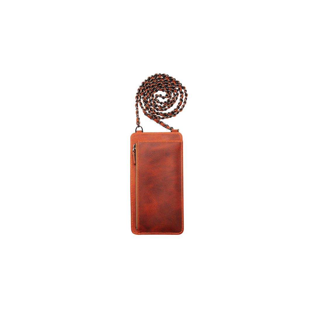 Neck Strap El Yapımı Hakiki Deri iPhone 12 Pro Max Kılıfı