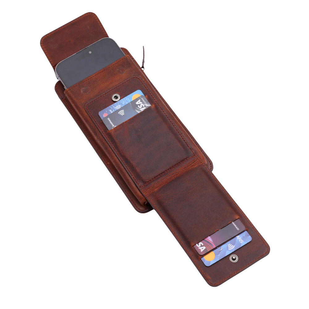 Neck Strap El Yapımı Hakiki Deri iPhone 16 Pro Max Kılıfı