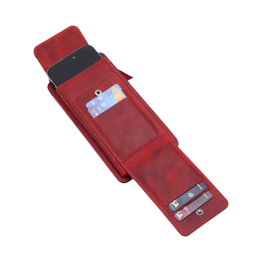 Neck Strap El Yapımı Hakiki Deri iPhone 14 Plus Kılıfı