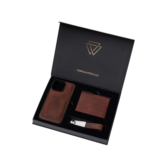 El Yapımı Hakiki Deri Klasik Hediye Seti - Back Cover