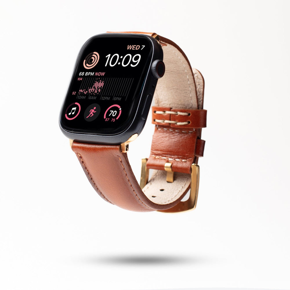El Yapımı Hakiki Deri Apple Watch 42-44-45 mm Saat Kordonu