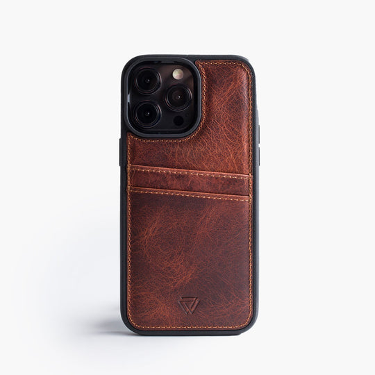 Back Cover C.C. El Yapımı Hakiki Deri iPhone 15 Kılıfı