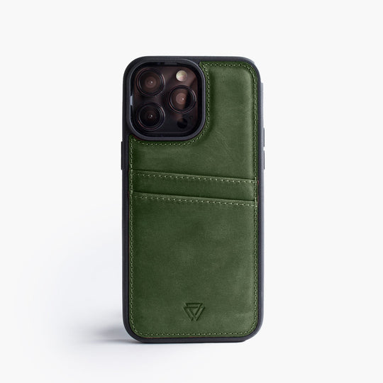 Back Cover C.C. El Yapımı Hakiki Deri iPhone 15 Kılıfı