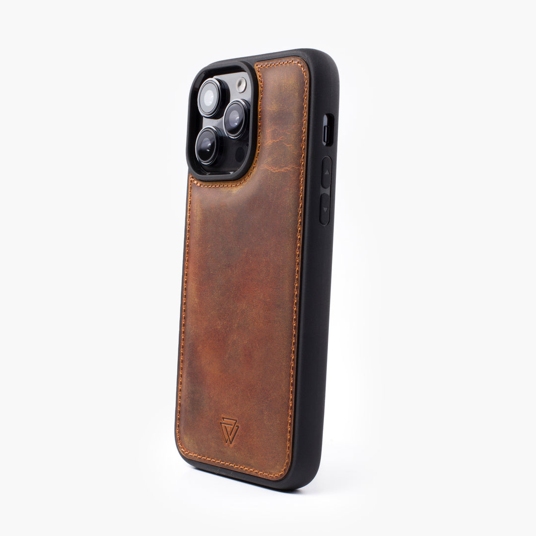 Back Cover Magsafe Case El Yapımı Hakiki Deri iPhone 16 Pro Kılıfı