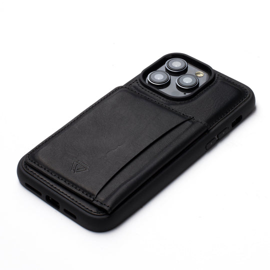 Hakiki deri Back Wallet iPhone 12 Pro kılıf – black