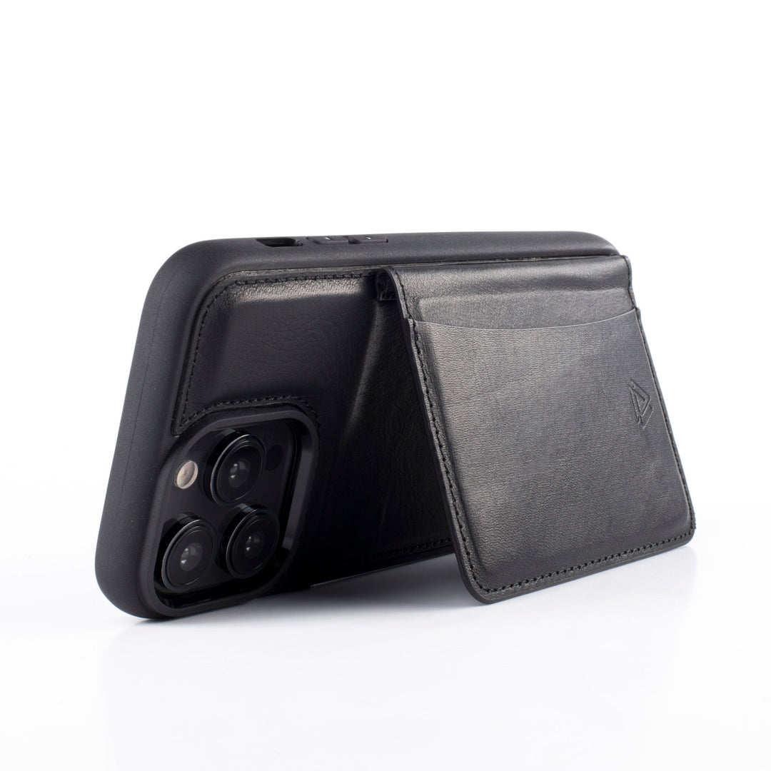 Hakiki deri Back Wallet iPhone 12 Pro kılıf – black