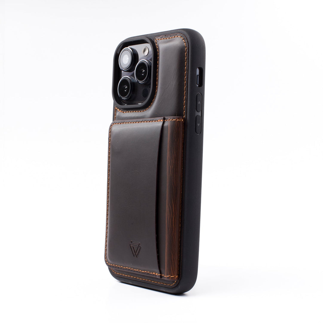 Back Wallet El Yapımı Hakiki Deri iPhone 15 Kılıfı