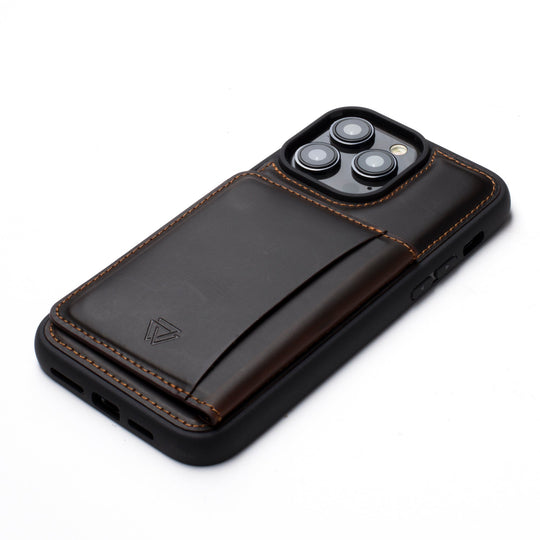 Back Wallet El Yapımı Hakiki Deri iPhone 15 Plus Kılıfı