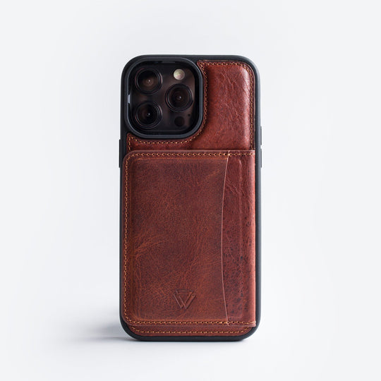 Back Wallet El Yapımı Hakiki Deri iPhone 15 Pro Max Kılıfı