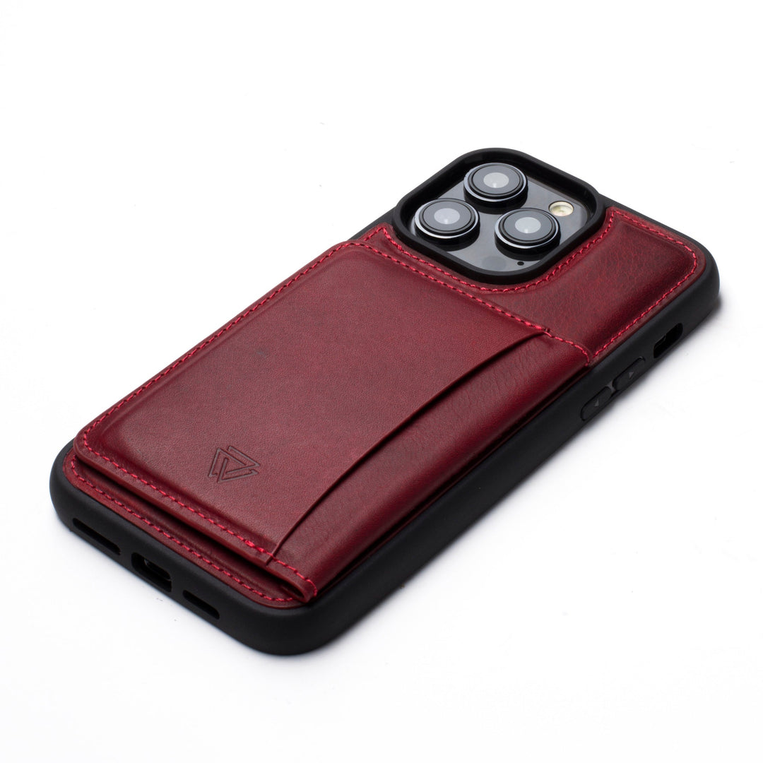 Back Wallet El Yapımı Hakiki Deri iPhone 15 Pro Max Kılıfı