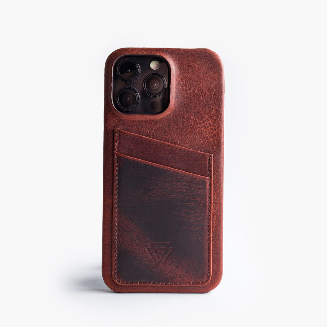 Full Wrap C.C. El Yapımı Hakiki Deri iPhone 15 Kılıfı