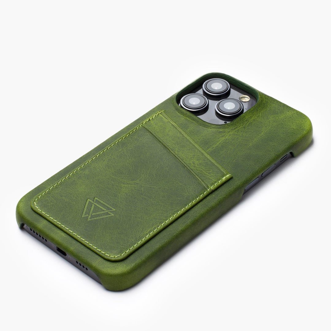 Full Wrap C.C. El Yapımı Hakiki Deri iPhone 15 Kılıfı