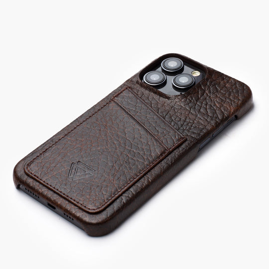 Full Wrap C.C. El Yapımı Hakiki Deri iPhone 15 Pro Kılıfı