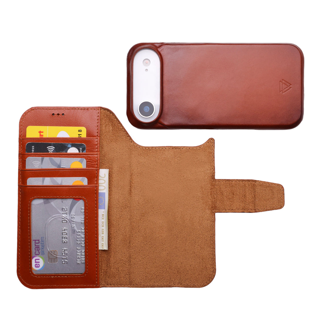 Full Wrap Magic Case El Yapımı Hakiki Deri iPhone 17 Air Kılıfı