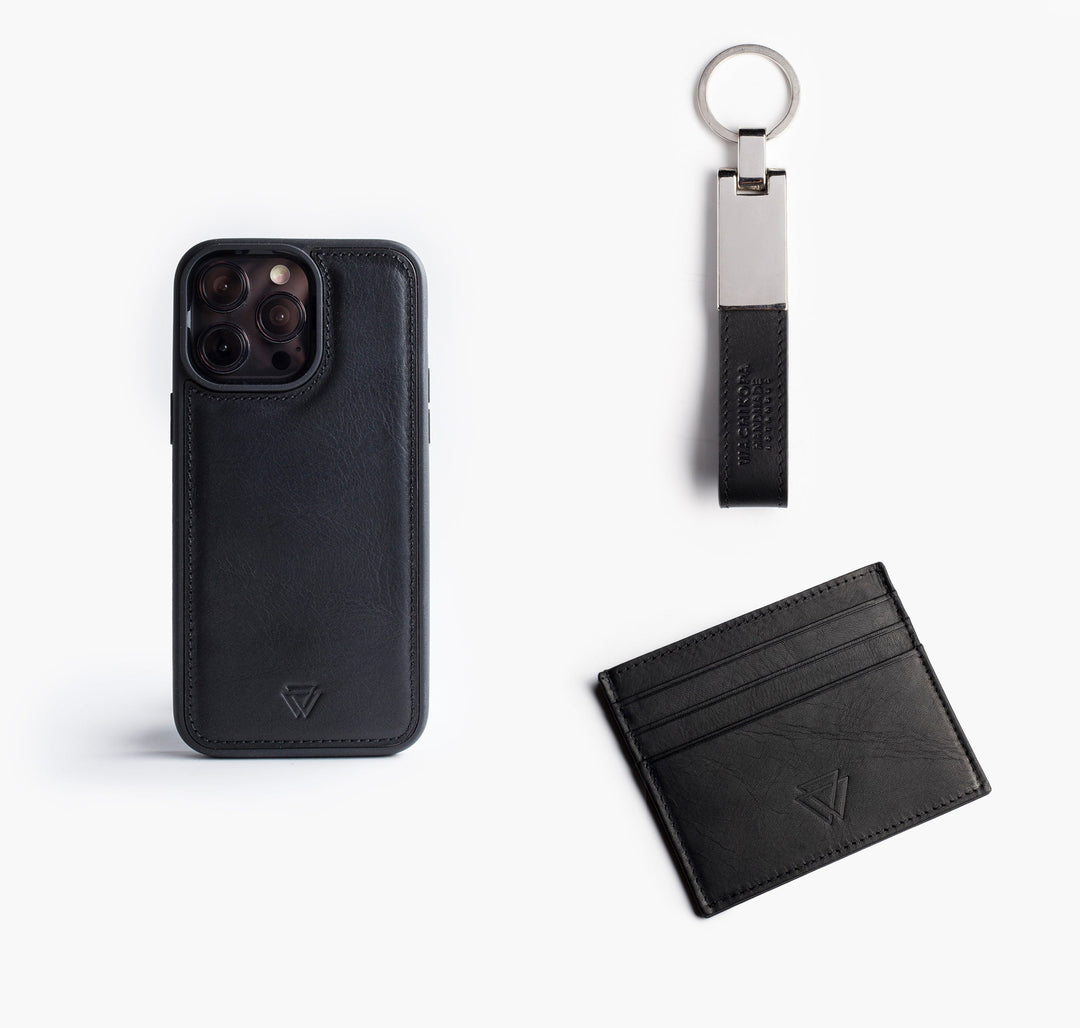 El Yapımı Hakiki Deri Klasik Hediye Seti - Back Cover