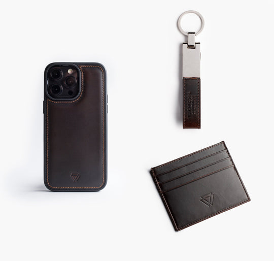 El Yapımı Hakiki Deri Klasik Hediye Seti - Back Cover