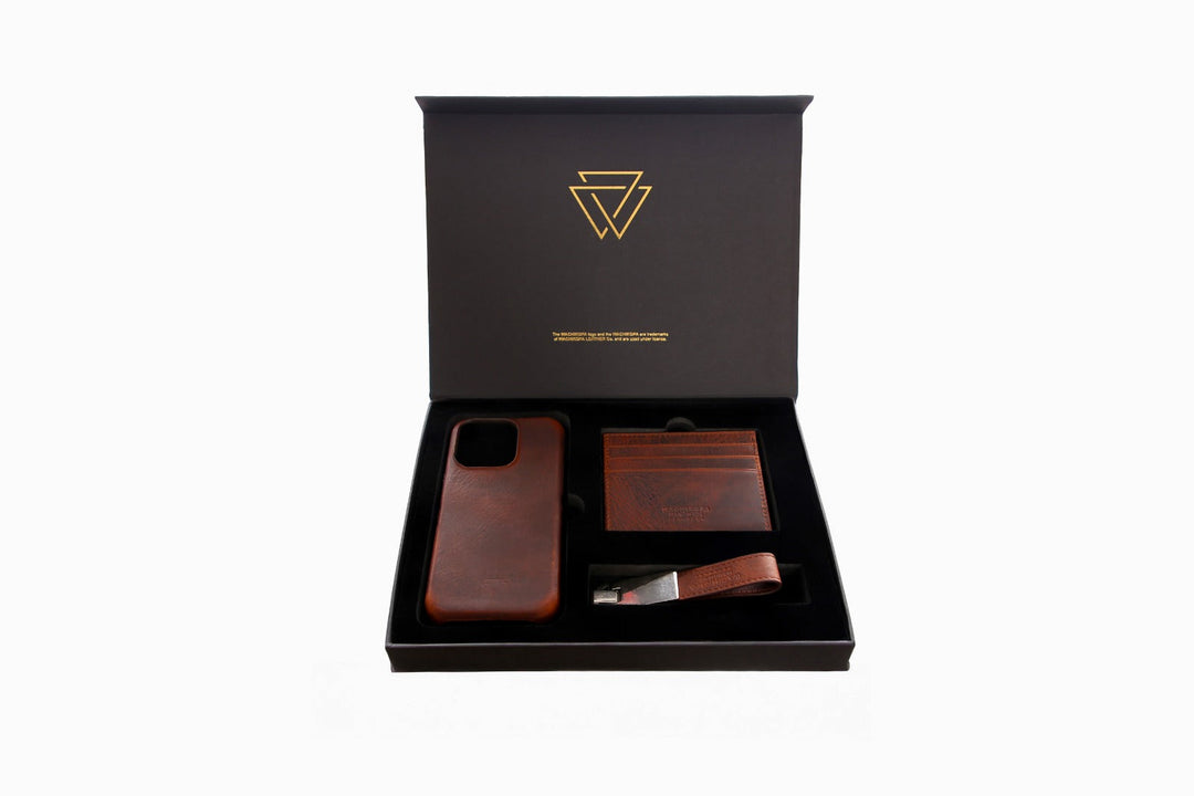 Klasik Deri Hediye Seti - Full Wrap Magsafe