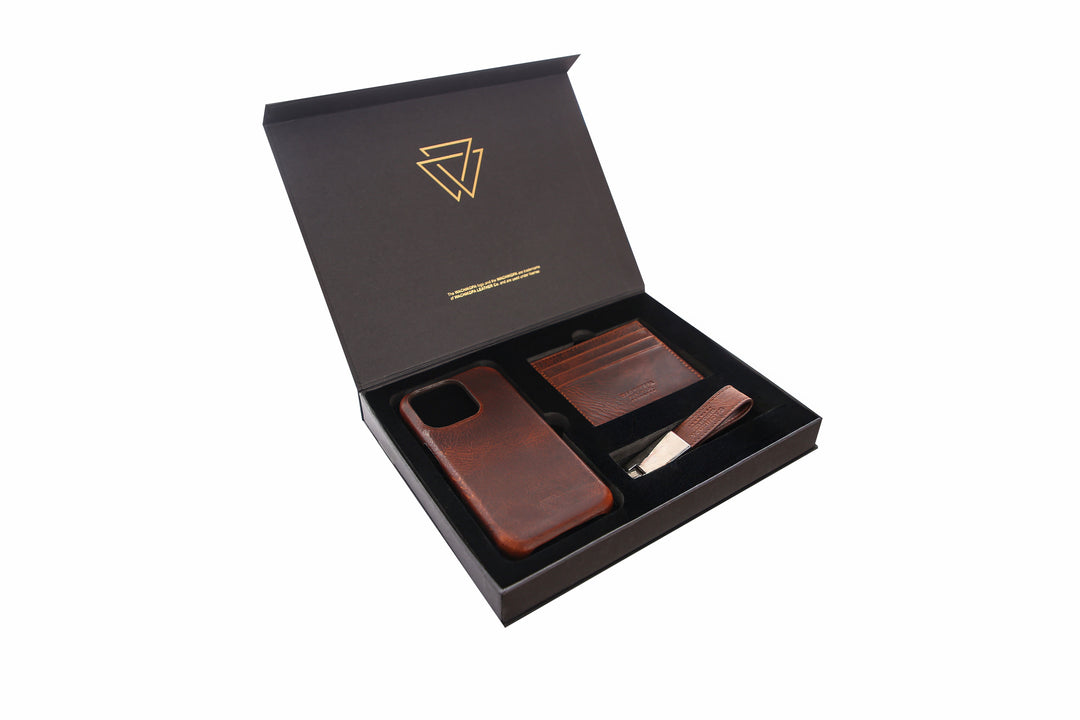 Klasik Deri Hediye Seti - Full Wrap Magsafe