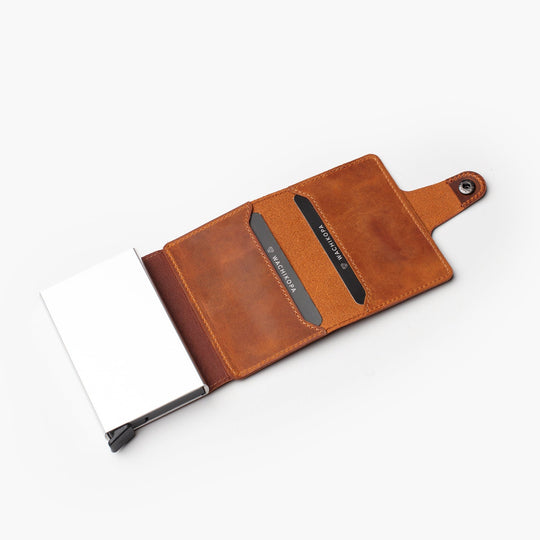 El Yapımı Hakiki Deri Mechanized Multi Wallet