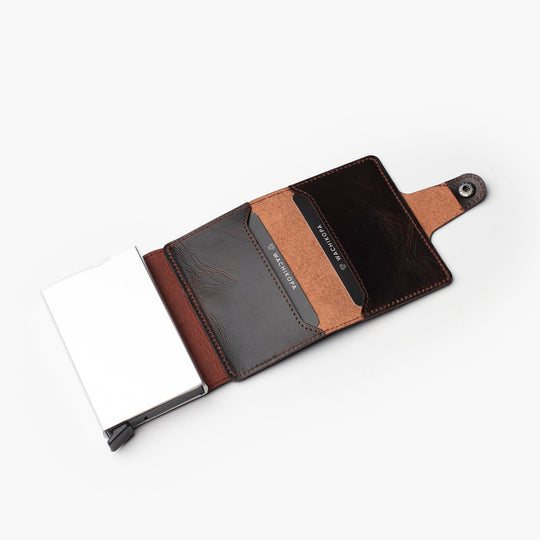 El Yapımı Hakiki Deri Mechanized Multi Wallet