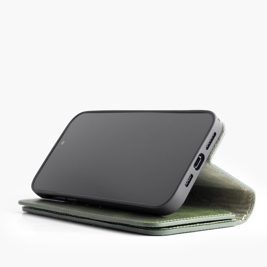 El yapımı deri Multi Wallet iPhone 12/12 Pro kılıf premium çekim – forest