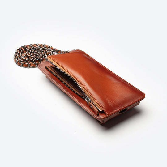 Neck Strap El Yapımı Hakiki Deri iPhone 13 Pro Max Kılıfı