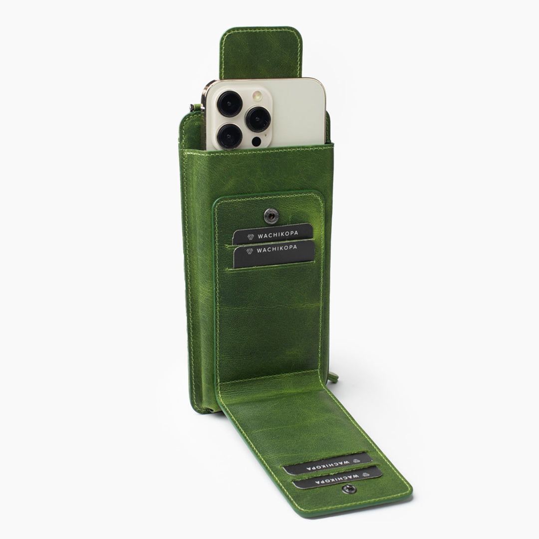 Neck Strap El Yapımı Hakiki Deri iPhone 15 Kılıfı