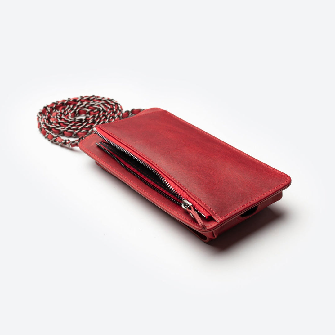 Neck Strap El Yapımı Hakiki Deri iPhone 15 Kılıfı