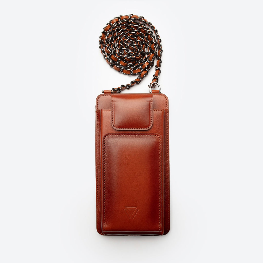 Neck Strap El Yapımı Hakiki Deri iPhone 15 Pro Max Kılıfı